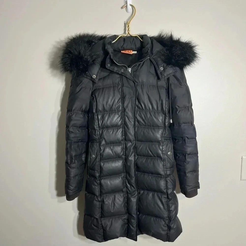 Juicy Couture Black Heavy Down Puffer Jacket Size S